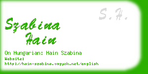 szabina hain business card